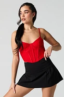 Lace Lace-Up Back Corset Top