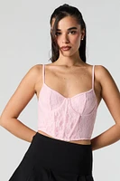 Haut corset avec dentelle et lacé au dos