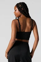 Lace Trim Hook and Eye Corset Top