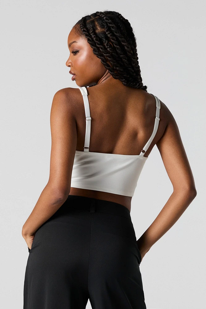 Lace Trim Hook and Eye Corset Top