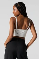 Lace Trim Hook and Eye Corset Top