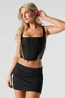 Beaded Fringe Corset Top