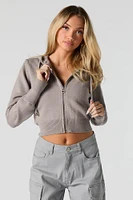 Knit Zip-Up Hoodie
