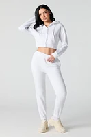 Zip-Up Crop Hoodie