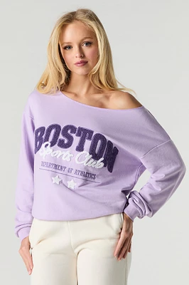 Off Shoulder French Terry Sweatshirt