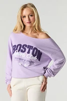 Off Shoulder French Terry Sweatshirt