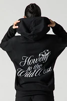 Oversized Embroidered Fleece Hoodie