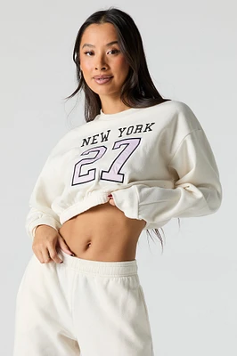 Graphic Cropped Sweatshirt