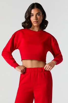 Cropped Fleece Sweatshirt