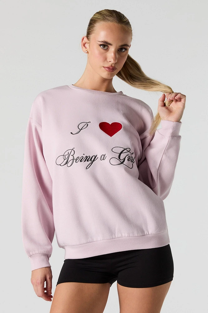 Embroidered Fleece Sweatshirt