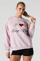 Embroidered Fleece Sweatshirt