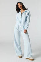 10 Embroidered Fleece Wide Leg Sweatpant