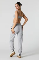 Solid Fleece Cuffed Jogger