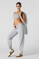 Jogger en molleton à revers uni