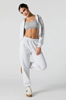 Jogger en molleton à revers uni