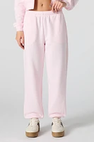 Solid Fleece Cuffed Jogger