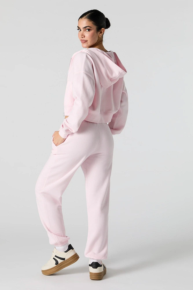 Solid Fleece Cuffed Jogger