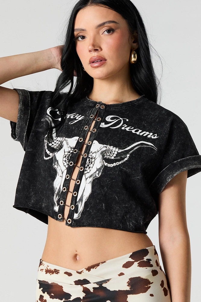 Country Dreams Graphic Washed Chain T-Shirt