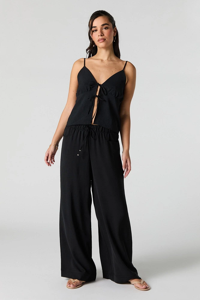 Pantalon volanté à jambe large