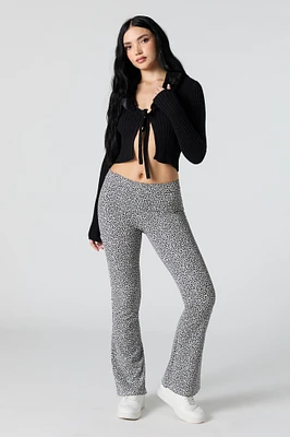 Pantalon à jambe évasée imprimé de guépard