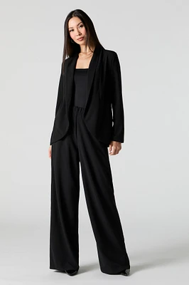 Pantalon habillé à jambe large en crêpe