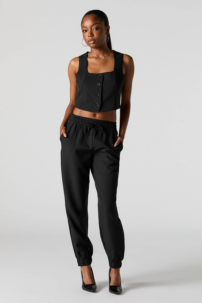 Pantalon habillé à taille coulissante