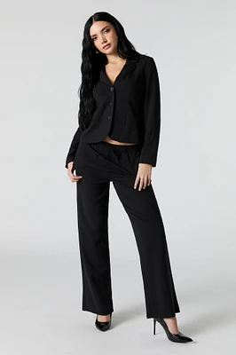 Drawstring Wide Leg Dress Pant