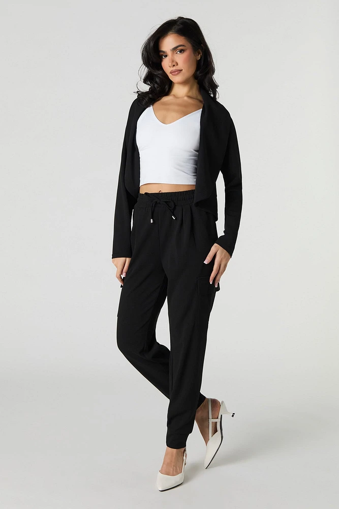 Crepe Drawstring Dress Jogger