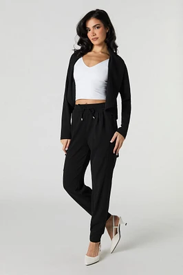 Crepe Drawstring Dress Jogger