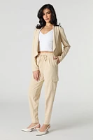 Crepe Drawstring Dress Jogger