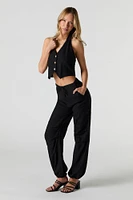 Linen-Blend Cuffed Cargo Pant