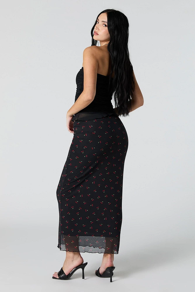 Jupe midi en filet