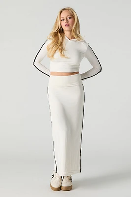 Jupe maxi douce avec taille pliée