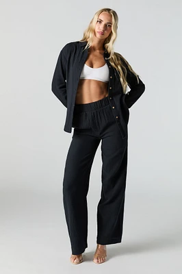 Crinkled Wide Leg Pant