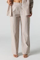 Pantalon à jambe large rayé en popeline