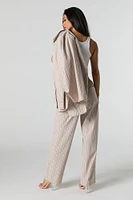 Pantalon à jambe large rayé en popeline