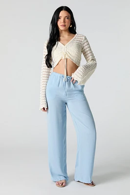 Drawstring Wide Leg Pant