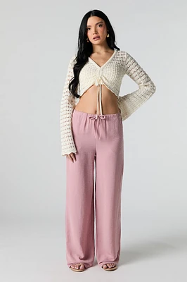 Drawstring Wide Leg Pant