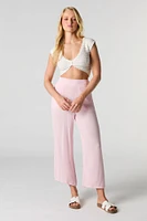 Pantalon écourté fluide à jambe large