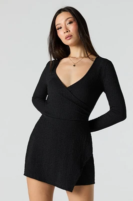 Combi-short fourreau texturé à surplis