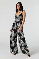 Smocked Waist Wide Leg Jumpsuit