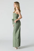 Button Front Belted Wide Leg Jumpsuit