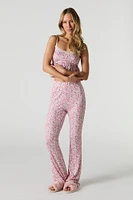 Floral Pointelle Knit Pajama Pant