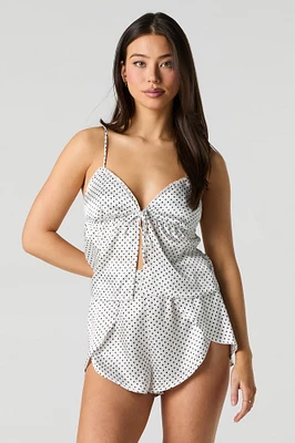 Ensemble pyjama avec camisole en satin et short