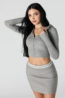 Striped Waist Knit Mini Skirt