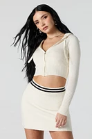 Minijupe en tricot avec taille rayée
