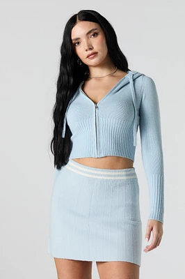 Striped Waist Knit Mini Skirt