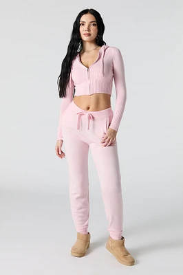 Jogger en tricot à taille coulissante