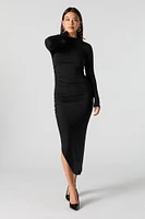 Robe midi Bodycon asymétrique à manches longues