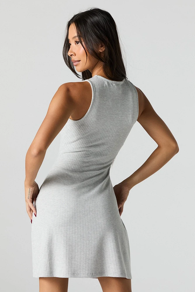 Ribbed A Line Mini Dress